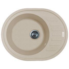Мийка кухонна Adamant Ovum, штучний камінь, овальна, з крилом, 615х495х200мм, чаша - 1, врізна, Avena