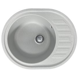 Мийка кухонна Adamant Ovum, штучний камінь, овальна, з крилом, 615х495х200мм, чаша - 1, врізна, Old stone