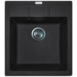 Мийка кухонна Adamant Brick, штучний камінь, квадрат, без крила, 460x515x200мм, чаша - 1, врізна, чорний
