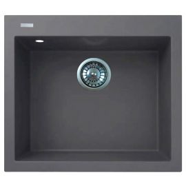 Мийка кухонна Adamant Univer, штучний камінь, квадрат, без крила, 560х500х200мм, чаша - 1, врізна, сірий