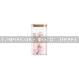 Банка для зберігання ARDESTO Midori 1000мл, скло, бамбук, квадратна, прозорий