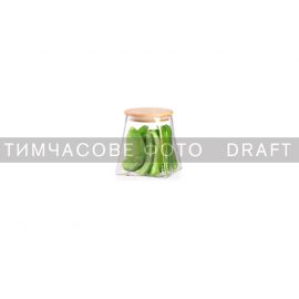 Банка для зберігання ARDESTO Midori 700мл, скло, бамбук, конусна, прозорий