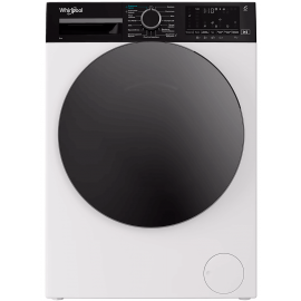 Пральна машина Whirlpool фронтальна, 8кг, 1400, C, 55см, дисплей, пара, інвертор, люк чорний, білий