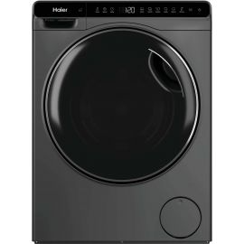Пральна машина Haier фронтальна, 5кг, 1200, A, 42.3см, дисплей, інвертор, люк чорний, Wi-Fi, висота 70см, cріблястий