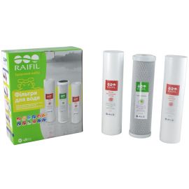 Комплект картриджів Raifil 1-2-3 GREEN (2 поліпропілену+вугілля)