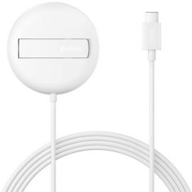 Зарядний пристрій бездротовий Belkin UltraCharge Magnetic Kickstand 15Вт, білий