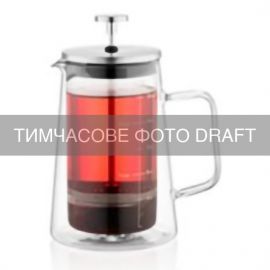 Френч-прес ARDESTO Black Mars з подвійними стінками 650мл, боросилікатне скло, нержавіюча сталь, прозорий