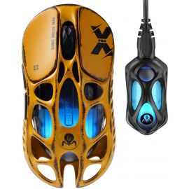 Миша GravaStar Mercury X Pro, 8K, BT/WL/USB-A, RGB, Battle-Worn Yellow
