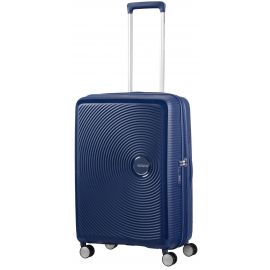Валіза American Tourister, Soundbox, поліпропілен, середня, 67см, 71.5/81л, TSA, 4 колеса, EXP, темно-синій
