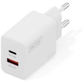 Зарядний пристрій DIGITUS GaN 1хUSB-C, 1хUSB-A, 30W