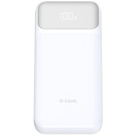 Акумулятор портативний літій-іонний Power Bank D-Link 20000мА*год, 65Вт PD 3.0, QC 3.0, 2xUSB-C, 1xUSB-A з дисплеєм, білий