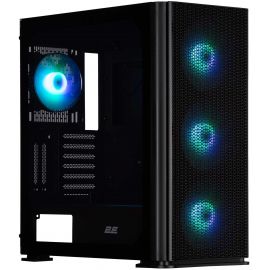 Корпус 2E GAMING Vertex GI01B без БЖ 2xUSB3.0, 1xUSBType-C, 3x140мм ARGB, 1x120мм ARGB, VGA 380мм, LCS ready, контролер з пультом, TG Side Panel, EATX, чорний