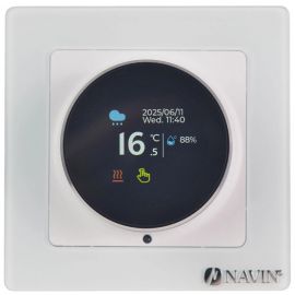Терморегулятор Navin EH20R-16A 5...35 °C для теплої підлоги електронний Wi-Fi Tuya, Smart Life вбудований дротовий датчик 16A 230В білий