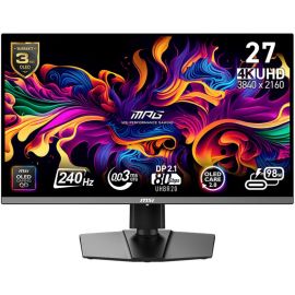 Монітор MSI 26.5" MPG 272URX QD-OLED 2xHDMI, DP, 2xUSB, USB-C, Audio, OLED, 3840x2160, 240Hz, 0.03ms, DCI-P3 99%, AdaptiveSync, Pivot, HDR400