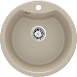 Мийка кухонна Deante Solis, граніт, круг, без крила, 480х480х194мм, чаша - 1, накладна, пісок
