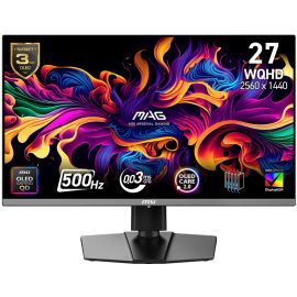 Монітор MSI 26.5" MAG 272QP QD-OLED-X50 2xHDMI, DP, USB-C, Audio, QD-OLED, 2560x1440, 500Hz, 0.03ms, DCI-P3 99%, FreeSync, Pivot, HDR500