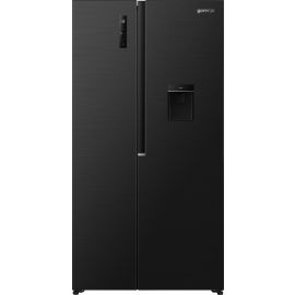 Холодильник SBS Gorenje, 179х62х92см, 2 двері, 344(197)л, А+, NF+, Інв., Зона св-ті, диспенсер, генератор льоду, Зовн. Диспл, чорний
