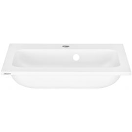 Раковина, умивальник ARDESTO Alba, штучний камінь, прямокут., з отвором для змішувача, з отвором для переливу, 550x450x125мм, накладний, білий