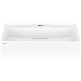 Раковина, умивальник ARDESTO Anna, штучний камінь, прямокут., з отвором для змішувача, без переливу, 500х380х110мм, накладний, білий