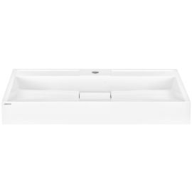 Раковина, умивальник ARDESTO Anna, штучний камінь, прямокут., з отвором для змішувача, без переливу, 800х455х110мм, накладний, білий