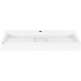 Раковина, умивальник ARDESTO Anna, штучний камінь, прямокут., з отвором для змішувача, без переливу, 900х455х110мм, накладний, білий