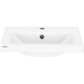 Раковина, умивальник ARDESTO Sati, штучний камінь, прямокут., з отвором для змішувача, з отвором для переливу, 595x450x158мм, накладний, білий