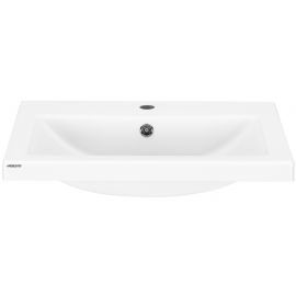 Раковина, умивальник ARDESTO Sati, штучний камінь, прямокут., з отвором для змішувача, з отвором для переливу, 795x450x158мм, накладний, білий