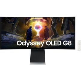 Монітор Samsung 34" Odyssey OLED G85S HDMI, DP, USB, Bluetooth, MM, OLED, 3440x1440, 0.3ms, HAS, FreeSync Premium Pro, CURVED