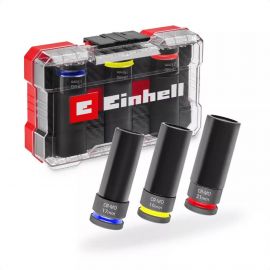 Набір ударних торцевих головок Einhell 80мм 1/2" 3шт кейс 0.78кг