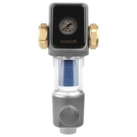 Фільтр дисковий механічного очищення Ecosoft 1", самопромивний з манометром