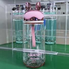 Пляшка для води ARDESTO Bunny 600мл, пластик, рожевий
