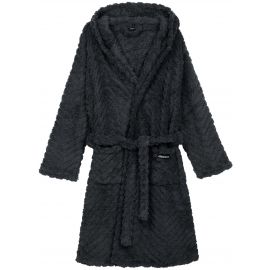 Халат жіночий ARDESTO Zigzag, розмір L/XL, 100% поліестер, сірий