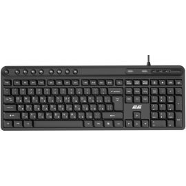 Клавіатура мембранна 2E KS1100 104key, 2xUSB HUB, USB-A, EN/UK, чорний