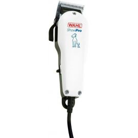 Машинка для стрижки тварин WAHL Show Pro, від мережі, вібраційний мотор, насадок-4, кейс,ножиці, гребінець в компл, сталь, білий