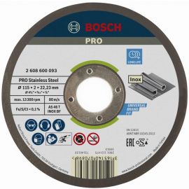 Диск відрізний Bosch Professional для нержавіючої сталі 115x2x22.23мм