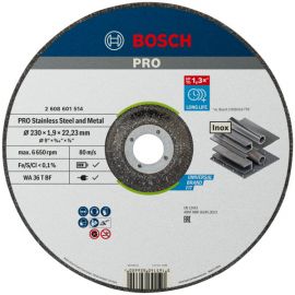 Диск відрізний Bosch Professional для нержавіючої сталі та металу 230x1.9x22.23мм