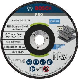 Диск відрізний Bosch Professional для нержавіючої сталі та металу 76x4x10мм 2шт
