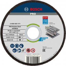 Диск відрізний Bosch Professional для нержавіючої сталі та металу 125x1x22.23мм