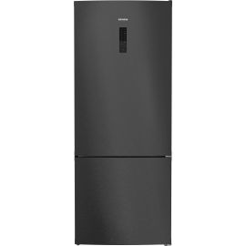 Холодильник Siemens з нижн. мороз., 186x75x80, xолод.відд.-406л, мороз.відд.-120л, 2дв., E, NF, чорна нержавіюча сталь