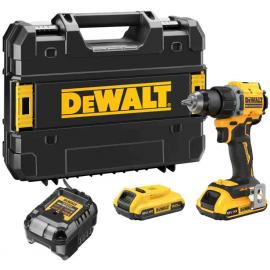 Шурупокрут-дриль акумуляторний DeWALT XR Li-Ion 18В акб 2х2А·год 74Нм 0-450·0-1650об/хв кейс TSTAK, ЗП 1.12кг