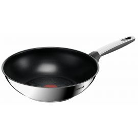 Сковорода ВОК  Tefal Emotion+, 28см, нержавіюча сталь, бакеліт, чорний