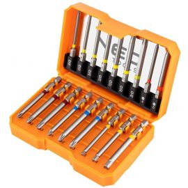 Біти Neo tools SL,PH,PZ,H,TX, 75мм, сталь S2, кейс набір 18шт