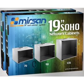 Шафа MIRSAN 19", 9U, SOHO, 535x300 мм, максимально 30 кг, сіра