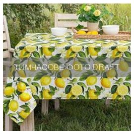 Скатертина ARDESTO Sicilian lemons 120х140см, 100% поліестер, зелений