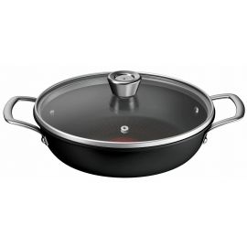 Сотейник Tefal Excellence+, з кришкою, 24см, алюміній, скло, бакеліт, чорний
