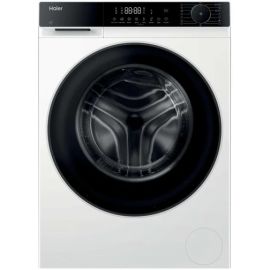 Пральна машина Haier фронтальна, 10кг, 1400, A, 52см, дисплей, пара, інвертор, люк чорний, білий