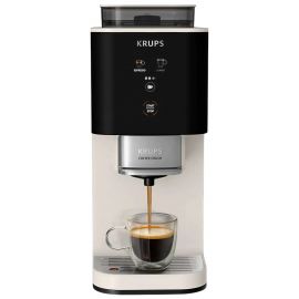 Кавомашина Krups Coffee Crush, 1.8л, зерно, ОLED дисплей, авторецептів - 2, метал, чорно-бежевий