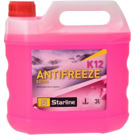 Антифриз Starline Extra K12 G-12+ концентрат рожевий -74°C 3л (NA K12-3)