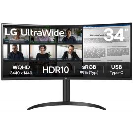 Монітор LG 34" 34WR55QK-B 2xHDMI, DP, USB-C, Audio, VA, 3440x1440, 100Hz, CURVED, sRGB 99%, HAS, HDR10