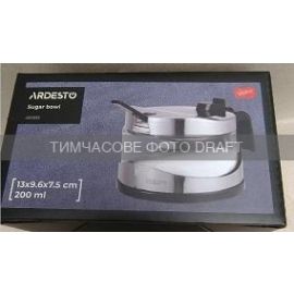 Цукорниця Ardesto Gemini, 13х9.6х7.5см, нержавіюча сталь, скло, пластик, прозорий
